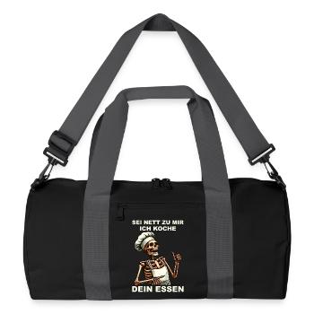 Costume drôle de chef squelette - Sois gentil avec moi - Sac de sport recyclé - noir/gris graphite - Devant