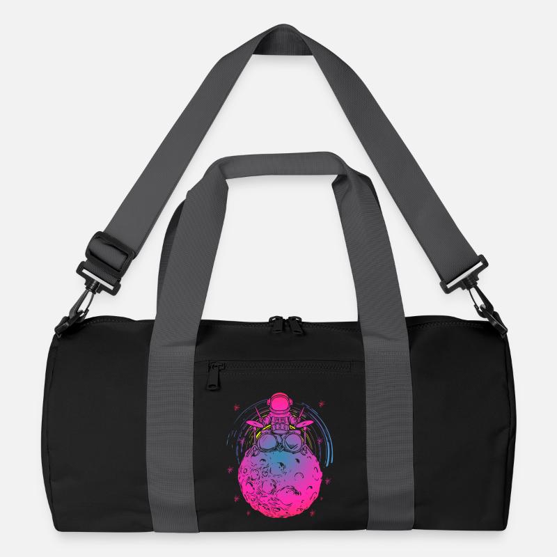 Psychedelischer Astro-Drummer Planet Recycelte Duffel Bag