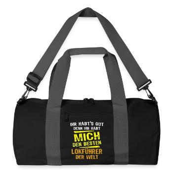 Don du conducteur de train - Sac de sport recyclé - noir/gris graphite - Devant