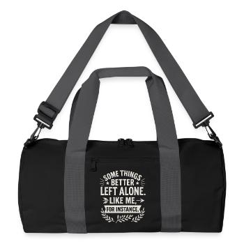 Idée de cadeau pour les nerds introvertis qui s’amusent drôlement - Sac de sport recyclé - noir/gris graphite - Devant