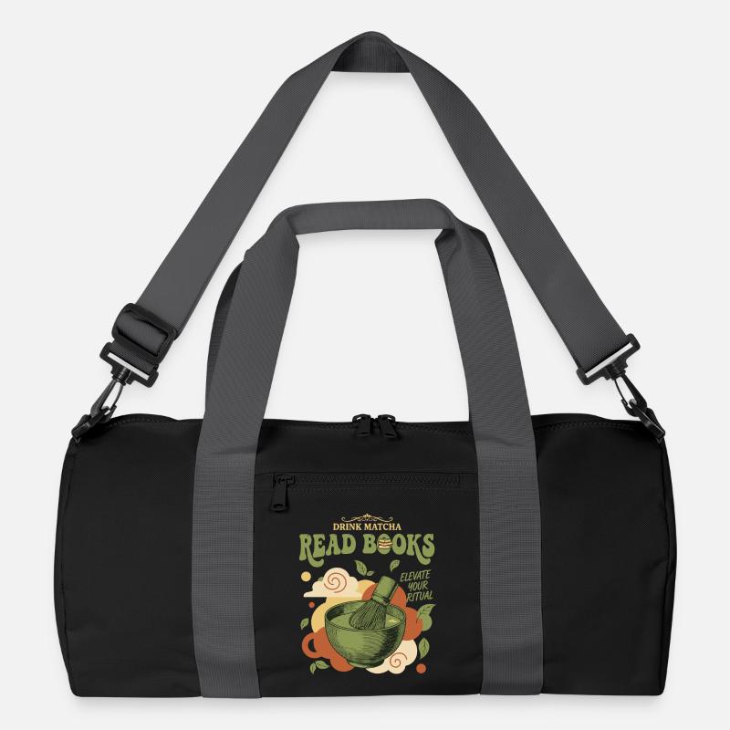 Drink Matcha Read Books Elevate Your Ritual Matcha Recycelte Duffel Bag