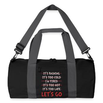 Dictons de bourreau de travail - Sac de sport recyclé - noir/gris graphite - Devant