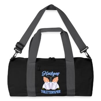 Saint papier toilette - Sac de sport recyclé - noir/gris graphite - Devant
