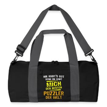 Don de casse-tête - Sac de sport recyclé - noir/gris graphite - Devant