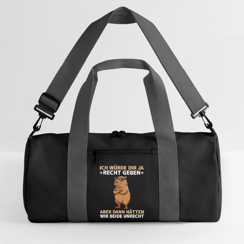 Capybara saying: Then we would both be wrong Recycled Duffel Bag
