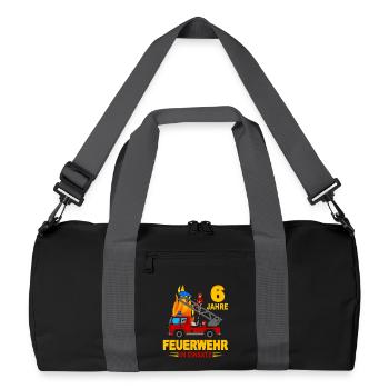 Pompiers 6 ans d’action - Sac de sport recyclé - noir/gris graphite - Devant
