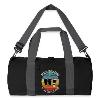 Percussion Gang Coolest Retro Sunset Drum Design - Recycelte Duffel Bag - Schwarz/Graphitgrau - Vorne