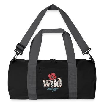 Chemise de fleurs sauvages avec motif de pavot - Sac de sport recyclé - noir/gris graphite - Devant