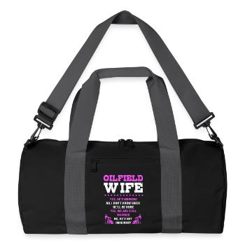 Épouse d’une plateforme pétrolière champ pétrolier - Sac de sport recyclé - noir/gris graphite - Devant
