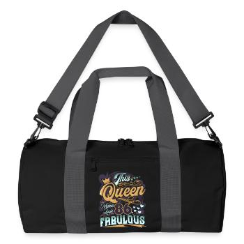 86. Geburtstag Queen - Recycelte Duffel Bag - Schwarz/Graphitgrau - Vorne