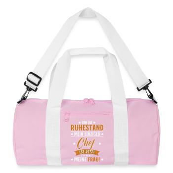 Pension 2026 Gift Man Pensioner Retirement Funny - Recycled Duffel Bag - pink/white - Front