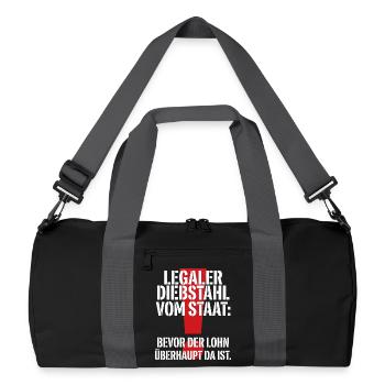 Vol légal à l’État - Sac de sport recyclé - noir/gris graphite - Devant