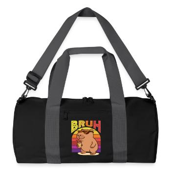 Bruh Capybaras Sunglasses Cute Funny Animal - Recycled Duffel Bag - black/graphite grey - Front