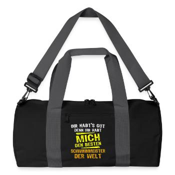 Don de sauveteur - Sac de sport recyclé - noir/gris graphite - Devant