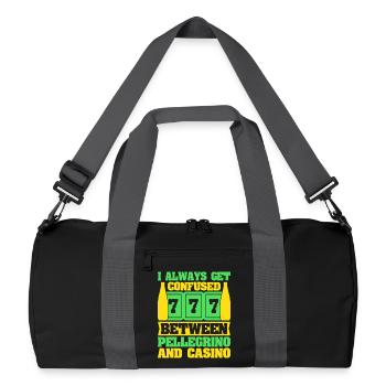 Gambling Fan Confused Between Pellegrino & Casino - Recycled Duffel Bag - black/graphite grey - Front