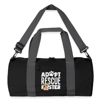 Foster Adopt Volunteer Animal Rescue Shelter Dogs - Recycled Duffel Bag - black/graphite grey - Front