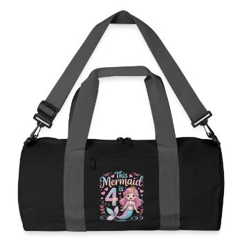 4e anniversaire de la sirène 4 ans - Sac de sport recyclé - noir/gris graphite - Devant