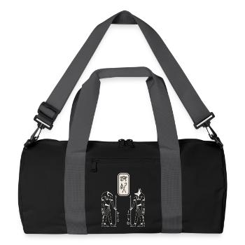 Ancient Egypt Gods Anubis Thoth Mythology Design - Recycelte Duffel Bag - Schwarz/Graphitgrau - Vorne