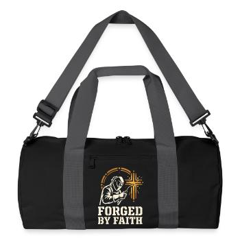 Motif soudeur avec étincelles en croix rétro - Sac de sport recyclé - noir/gris graphite - Devant