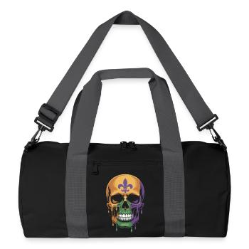 Mardi Gras Skull Shirt – Carnival - Recycled Duffel Bag - black/graphite grey - Front