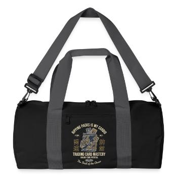 Packs zu rippen ist meine Meisterschaft im Cardio-Sammelkartenbereich - Recycelte Duffel Bag - Schwarz/Graphitgrau - Vorne