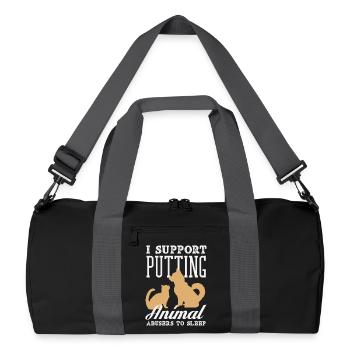 Les maltraitants d’animaux devraient dormir Les militants des droits des animaux - Sac de sport recyclé - noir/gris graphite - Devant