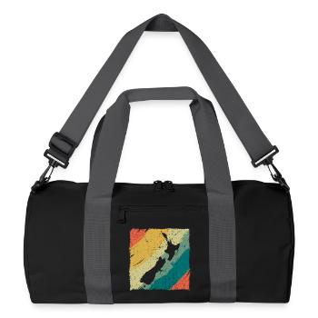 Logo rétro de la carte terrestre de la Nouvelle-Zélande Vintage NZ - Sac de sport recyclé - noir/gris graphite - Devant