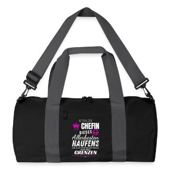 Stolze Chefin allerbester Haufen Chefin Geschenke - Recycelte Duffel Bag - Schwarz/Graphitgrau - Vorne