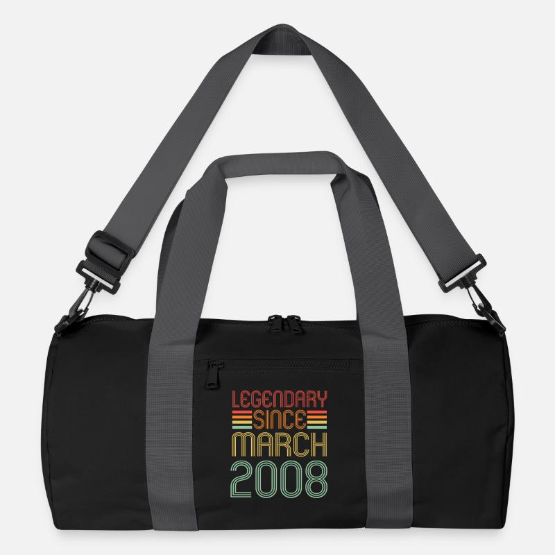 Legendary since March 2008, Retro, Geburtstag Recycelte Duffel Bag