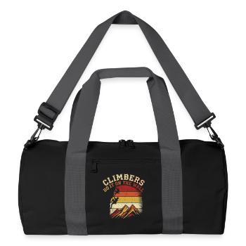 Climbers Do It On The Wall Climbing Mountains Retro - Recycled Duffel Bag - black/graphite grey - Front