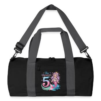 Mermaid 5th Birthday 5 Years - Recycled Duffel Bag - black/graphite grey - Front