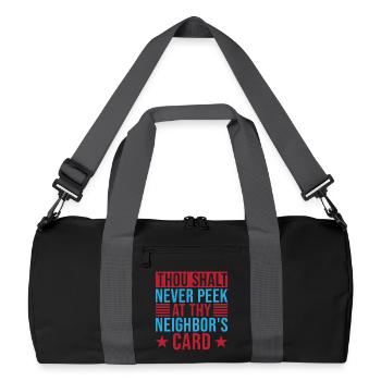 Bingo Game Never Peek Neighbor´s Card Bingo - Recycelte Duffel Bag - Schwarz/Graphitgrau - Vorne