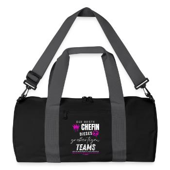 beste Chefin großartiges Team Chefin geschenke - Recycelte Duffel Bag - Schwarz/Graphitgrau - Vorne