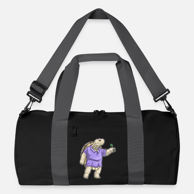 Schildkröte Dart Dartpfeil Sport - Recycelte Duffel Bag - Schwarz/Graphitgrau