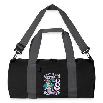 Sirène 8e anniversaire 8 ans - Sac de sport recyclé - noir/gris graphite - Devant