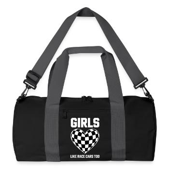 Car Racing Sayings Girl Racing Car Gift - Recycled Duffel Bag - black/graphite grey - Front