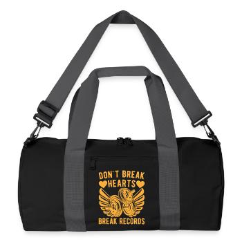 Fitness Motivation Bodybuilder Break Records Gym - Recycled Duffel Bag - black/graphite grey - Front