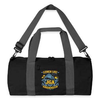 Leinen Los! JGA auf hoher See - Recycelte Duffel Bag - Schwarz/Graphitgrau - Vorne