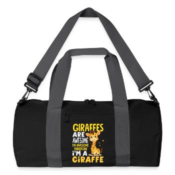 Giraffes are great, so I'm a giraffe - Recycled Duffel Bag - black/graphite grey - Front