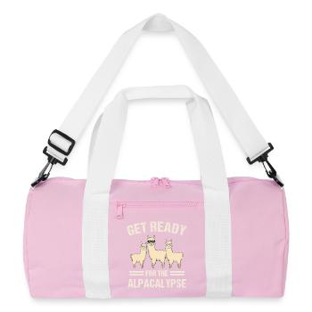 Préparez-vous pour l’art amusant de jeux de mots sur l’alpacalypse - Sac de sport recyclé - rose/blanc - Devant