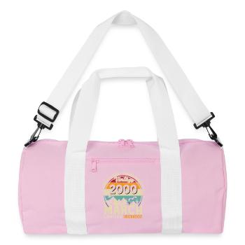 26th Birthday Gift Husband Vintage March 2000 - Recycled Duffel Bag - pink/white - Front