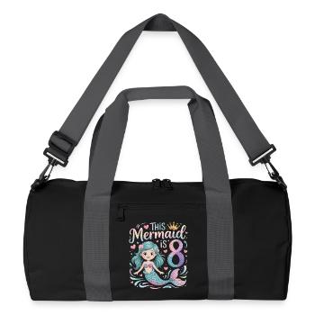 Sirène 8e anniversaire 8 ans - Sac de sport recyclé - noir/gris graphite - Devant