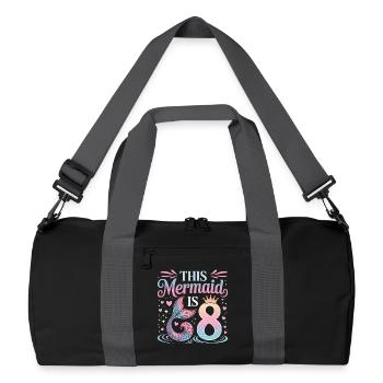 Sirène 8e anniversaire 8 ans - Sac de sport recyclé - noir/gris graphite - Devant