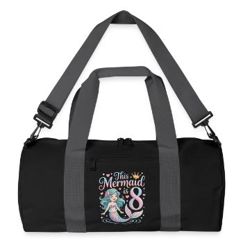Sirène 8e anniversaire 8 ans - Sac de sport recyclé - noir/gris graphite - Devant