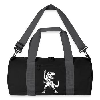 Baseball Baseballer Dinosaur Baseball Player - Recycled Duffel Bag - black/graphite grey - Front