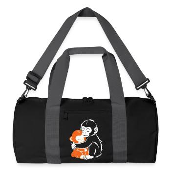 Hugging Monkeys Cozy Embrace - Recycled Duffel Bag - black/graphite grey - Front