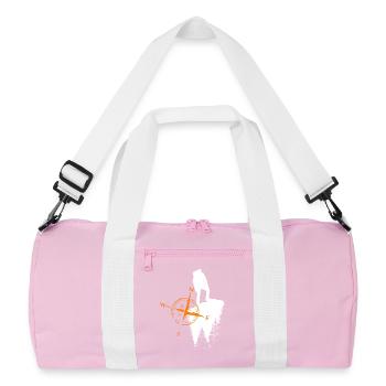 Motif de vagabond avec compa - Sac de sport recyclé - rose/blanc - Devant