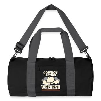 Cowboy-action-shooter. Cowboy-action-shooter - Recycelte Duffel Bag - Schwarz/Graphitgrau - Vorne
