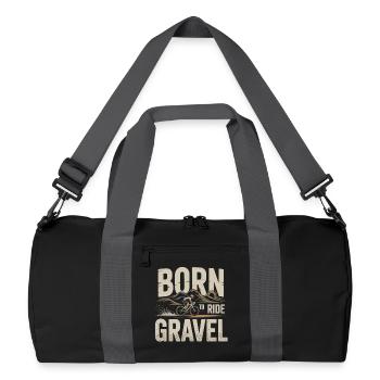 Né pour faire du gravel – Vélo de gravel - Sac de sport recyclé - noir/gris graphite - Devant