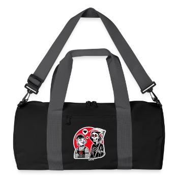 Liebe trifft Sensenmann – Punk-Duo - Recycelte Duffel Bag - Schwarz/Graphitgrau - Vorne